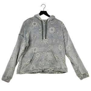 No Boundaries NOBO Womens Fleece Hoodie Medium Sun Moon Celestial Cozy Soft